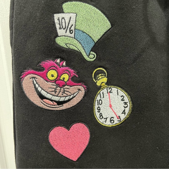 Disney Alice In Wonderland Sweatpants, Comfy Joggers, Black Size Large 11/13 - Picture 2 of 4